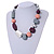 Statement Geometric Resin Bead Necklace In Silver Tone (Grey, Purple, Pink, Silver) - 50cm L/ 6cm Ext - view 8