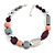 Statement Geometric Resin Bead Necklace In Silver Tone (Grey, Purple, Pink, Silver) - 50cm L/ 6cm Ext - view 3
