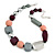 Statement Geometric Resin Bead Necklace In Silver Tone (Grey, Purple, Pink, Silver) - 50cm L/ 6cm Ext - view 1