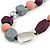 Statement Geometric Resin Bead Necklace In Silver Tone (Grey, Purple, Pink, Silver) - 50cm L/ 6cm Ext - view 4