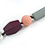 Statement Geometric Resin Bead Necklace In Silver Tone (Grey, Purple, Pink, Silver) - 50cm L/ 6cm Ext - view 5