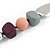 Statement Geometric Resin Bead Necklace In Silver Tone (Grey, Purple, Pink, Silver) - 50cm L/ 6cm Ext - view 6