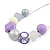 Cluster Wood and Acrylic Bead with Light Silver Tone Chain Necklace (Grey, Lavener) - 43cm L/ 6cm Ext - view 4