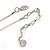 Cluster Wood and Acrylic Bead with Light Silver Tone Chain Necklace (Grey, Lavener) - 43cm L/ 6cm Ext - view 6