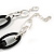 Statement Chunky Oval Link Acrylic Necklace (Black/ Orange) in Silver Tone - 63cm L/ 5cm Ext - view 7