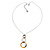 Delicate Triple Circle Tortoise Acrylic and Silver Tone Metal Pendant with Chain - 40cm L/ 3cm Ext - view 6
