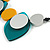 Statement Acrylic Leaf and Circle Motif Black Cotton Cord Necklace (Green, Yellow, Silver) - 50cm L/ 5cm Ext - view 5
