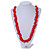 Long Fire Red Wood Bead Necklace - 100cm Long/ 5cm Ext - view 2
