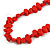 Long Fire Red Wood Bead Necklace - 100cm Long/ 5cm Ext - view 4