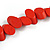 Long Fire Red Wood Bead Necklace - 100cm Long/ 5cm Ext - view 5