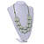 2 Strand Mint Green Wood Bead Cotton Cord Necklace - 60cm Long (Adjustable) - view 2
