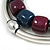 2 Strand Stylish Resin Bead With Metal Bars Rubber Cord Necklace (Blue/ Aubergine) - 50cm L/ 7cm Ext - view 5