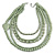 Statement Multistrand Layered Wood and Glass Bead Necklace with Heart Motif (Mint Green/ Light Grey) - 70cm L/ 5cm Ext - view 1