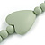 Statement Multistrand Layered Wood and Glass Bead Necklace with Heart Motif (Mint Green/ Light Grey) - 70cm L/ 5cm Ext - view 5
