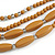 Light Brown Mulstistrand Layered Wood and Glass Bead Necklace - 80cm L/ 7cm Ext - view 5