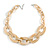 Light Cream With Marble Effect Acrylic Oval Link Necklace - 52cm L/ 7cm Ext - view 3