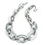 White/ Grey With Marble Effect Acrylic Oval Link Necklace - 52cm L/ 7cm Ext