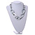 White/ Grey With Marble Effect Acrylic Oval Link Necklace - 52cm L/ 7cm Ext - view 3