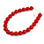 20mm Chunky Red Acrylic Bead Necklace in Silver Tone - 44cm L/ 9cm Ext - view 4