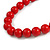 20mm Chunky Red Acrylic Bead Necklace in Silver Tone - 44cm L/ 9cm Ext - view 5