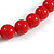 20mm Chunky Red Acrylic Bead Necklace in Silver Tone - 44cm L/ 9cm Ext - view 6
