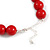 20mm Chunky Red Acrylic Bead Necklace in Silver Tone - 44cm L/ 9cm Ext - view 7