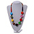 Chunky Multicoloured Wood Bead Necklace - 68cm L - view 2