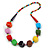 Chunky Multicoloured Wood Bead Necklace - 68cm L - view 3