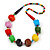 Chunky Multicoloured Wood Bead Necklace - 68cm L - view 1