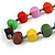 Chunky Multicoloured Wood Bead Necklace - 68cm L - view 4
