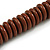 Chunky Ball and Button Wood Bead Necklace in Brown/ Red/ Orange/ Black - 70cm Long - view 5