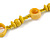 Long Yellow Wood, Glass, Bone Beaded Necklace - 112cm L - view 4