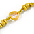 Long Yellow Wood, Glass, Bone Beaded Necklace - 112cm L - view 5