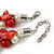 Exquisite Faux Pearl & Shell Composite Silver Tone Link Necklace In Peach Red/ White - 40cm L/ 5cm Ext - view 6