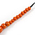 Chunky Square and Round Wood Bead Cotton Cord Necklace (Orange/ Brown) - 74cm L - view 7