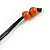 Chunky Square and Round Wood Bead Cotton Cord Necklace (Orange/ Brown) - 74cm L - view 6