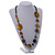 Stylish Animal Print Wooden Bead Necklace (Yellow/ Black) - 80cm Long - view 2