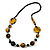 Stylish Animal Print Wooden Bead Necklace (Yellow/ Black) - 80cm Long - view 3