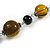 Stylish Animal Print Wooden Bead Necklace (Yellow/ Black) - 80cm Long - view 5