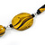 Stylish Animal Print Wooden Bead Necklace (Yellow/ Black) - 80cm Long - view 6