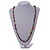 Multicoloured Wood and Semiprecious Stone Long Necklace - 96cm Long - view 2