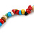 Multicoloured Wood and Semiprecious Stone Long Necklace - 96cm Long - view 4