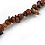 Purple/ Natural/ Brown Wood and Semiprecious Stone Long Necklace - 96cm Long - view 6