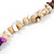 Purple/ Natural/ Brown Wood and Semiprecious Stone Long Necklace - 96cm Long - view 7