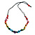 Multicoloured Wood Bead and Sea Shell Nugget Black Cotton Cords Necklace - 72cm Long - view 2