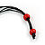 Multicoloured Wood Bead and Sea Shell Nugget Black Cotton Cords Necklace - 72cm Long - view 7