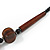Chunky Orange/ Brown/ Black Wooden Bead Necklace - 80cm Long - view 6
