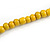 Yellow/ Brown Wood Button Bead Necklace - 80cm L - view 5