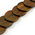 Yellow/ Brown Wood Button Bead Necklace - 80cm L - view 6