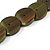 Grass Green/ Olive Green/ Brown Wood Button Bead Necklace - 80cm L - view 6